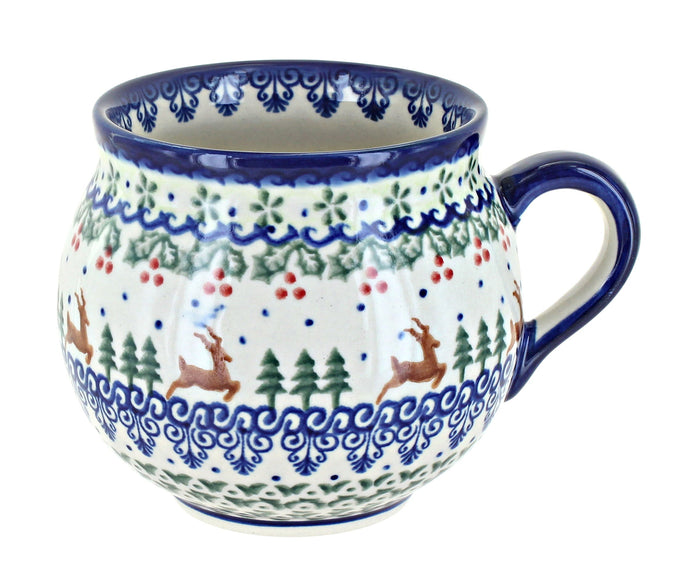 Polish Pottery Reindeer Delight Bubble Mug