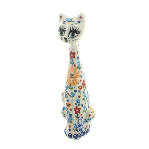 Polish Pottery Butterfly Medium Cat