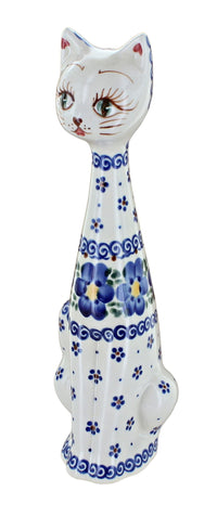 Polish Pottery Spring Blossom Medium Cat