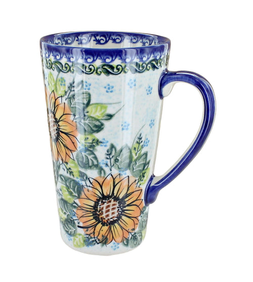 Polish Pottery Sunflower Splendor Large Coffee Mug