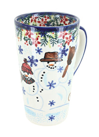 Polish Pottery Snowflake Friends Large Coffee Mug