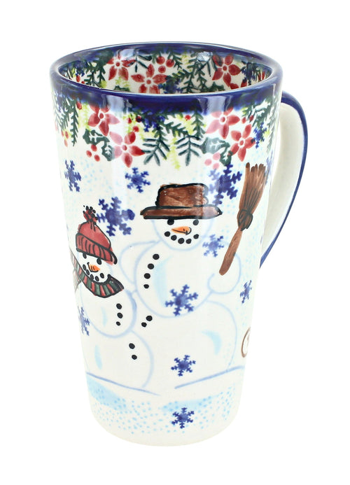Polish Pottery Snowflake Friends Large Coffee Mug