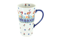 Polish Pottery Hearts & Flowers Large Coffee Mug