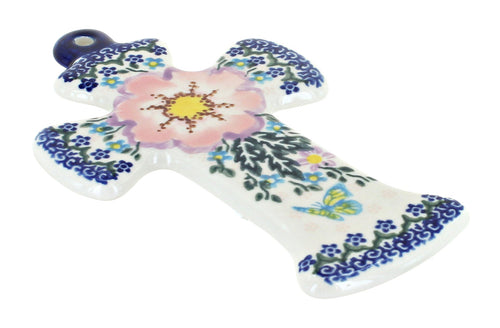 Polish Pottery Apple Blossom Cross
