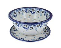 Polish Pottery Georgia Blue Berry Bowl & Plate