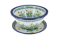 Polish Pottery Dandelion Berry Bowl and Plate