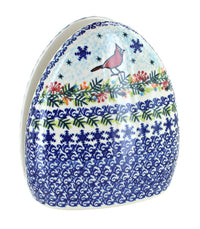 Polish Pottery Winter Cardinal Napkin Holder