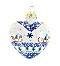 Polish Pottery Noel Nights Heart Ornament