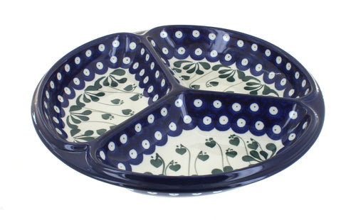 Alyce Three Part Divided Dish Polish Pottery