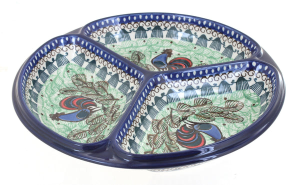 Rooster Row Three Part Divided Dish
