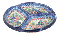 Polish Pottery Hummingbird Three Part Divided Dish