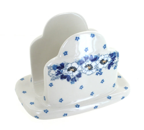 Polish Pottery Georgia Blue Napkin Holder