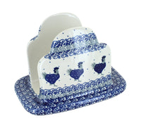 Polish Pottery Barnyard Rooster Napkin Holder