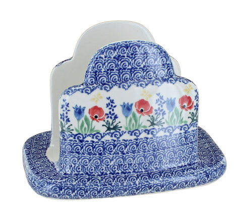 Polish Pottery Memory Garden Napkin Holder