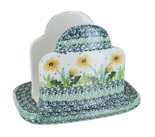 Polish Pottery Dandelion Napkin Holder