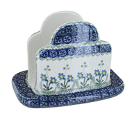 Polish Pottery Blue Posy Napkin Holder