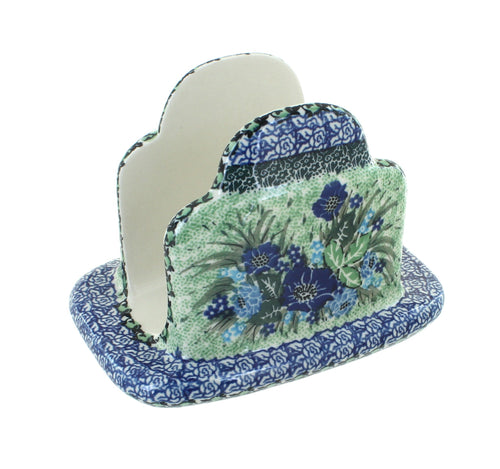Polish Pottery Sapphire Fields Napkin Holder