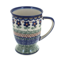 Polish Pottery Aztec Flower Pedestal Coffee Mug