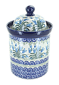 Polish Pottery Tulip Bouquet Small Canister