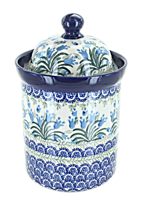 Polish Pottery Tulip Bouquet Small Canister