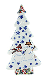 Polish Pottery Snowflake Friends Flat Christmas Tree
