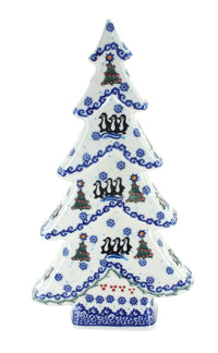Polish Pottery Arctic Holidays Flat Christmas Tree