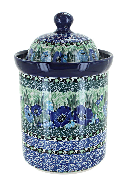 Polish Pottery Sapphire Fields Small Canister