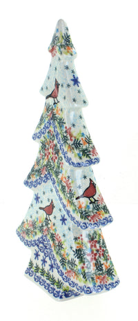 Winter Cardinal Flat Christmas Tree Polish Pottery