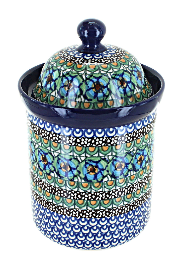Polish Pottery Mardi Gras Small Canister