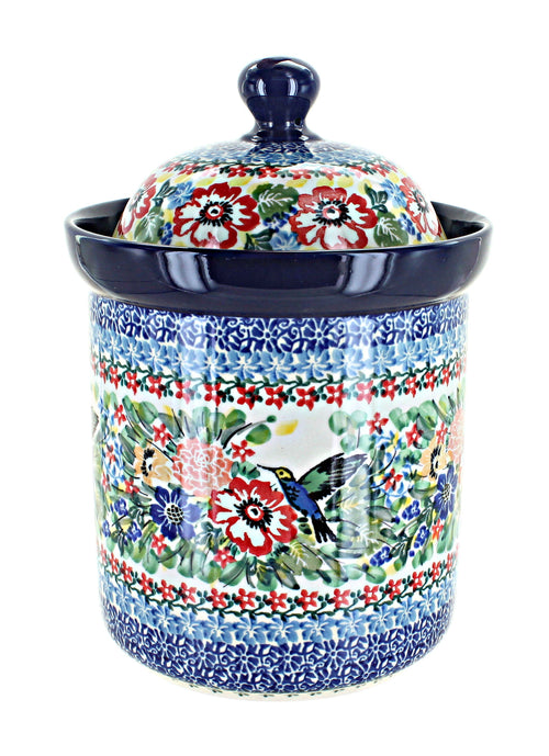Polish Pottery Hummingbird Medium Canister