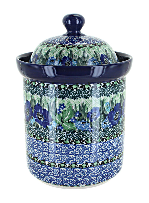 Polish Pottery Sapphire Fields Medium Canister