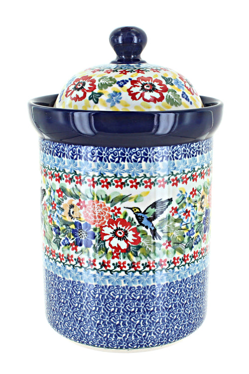 Polish Pottery Hummingbird Large Canister