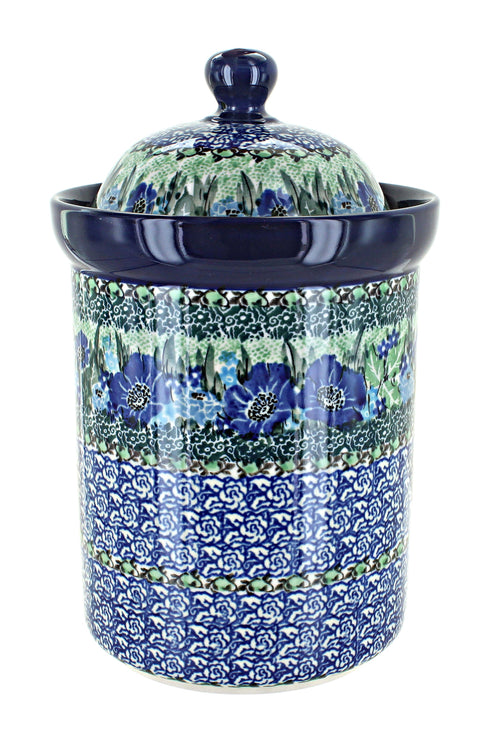 Polish Pottery Sapphire Fields Large Canister