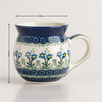 Blue Posy Bubble Mug Polish Pottery