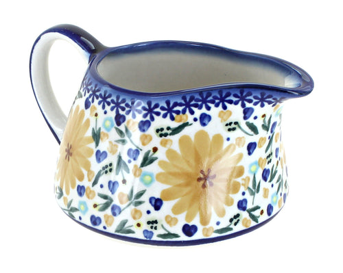 Polish Pottery Yellow Daisy Gravy Boat