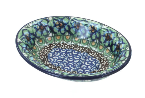 Polish Pottery Mardi Gras Soap Dish