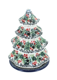 Polish Pottery Noelle Small Christmas Tree Luminary