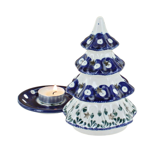 Alyce Small Christmas Tree Luminary Polish Pottery