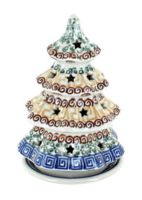 Athena Small Christmas Tree Luminary Polish Pottery
