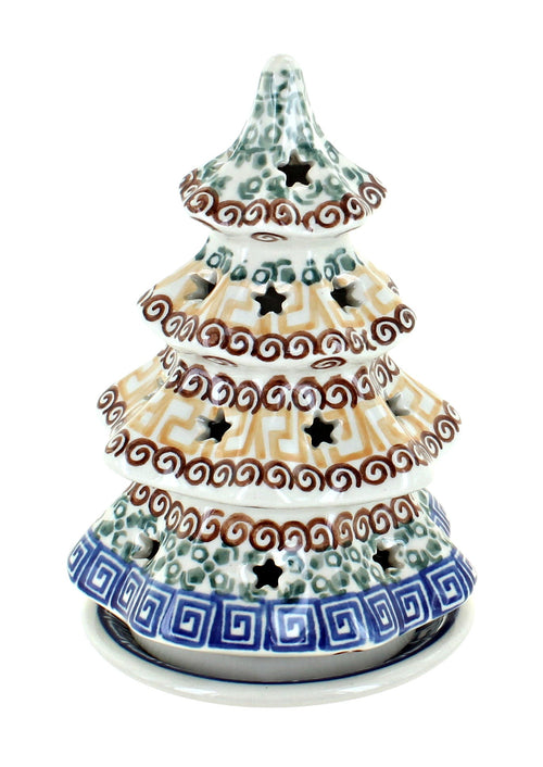 Athena Small Christmas Tree Luminary Polish Pottery