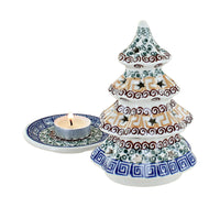 Athena Small Christmas Tree Luminary Polish Pottery