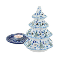 Evergreen Magic Medium Christmas Tree Luminary Polish Pottery