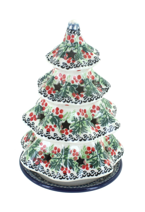 Polish Pottery Noelle Medium Christmas Tree Luminary