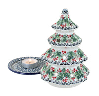 Noelle Medium Christmas Tree Luminary Polish Pottery