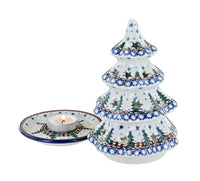 Rustic Pines Medium Christmas Tree Luminary Polish Pottery