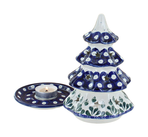 Alyce Medium Christmas Tree Luminary Polish Pottery