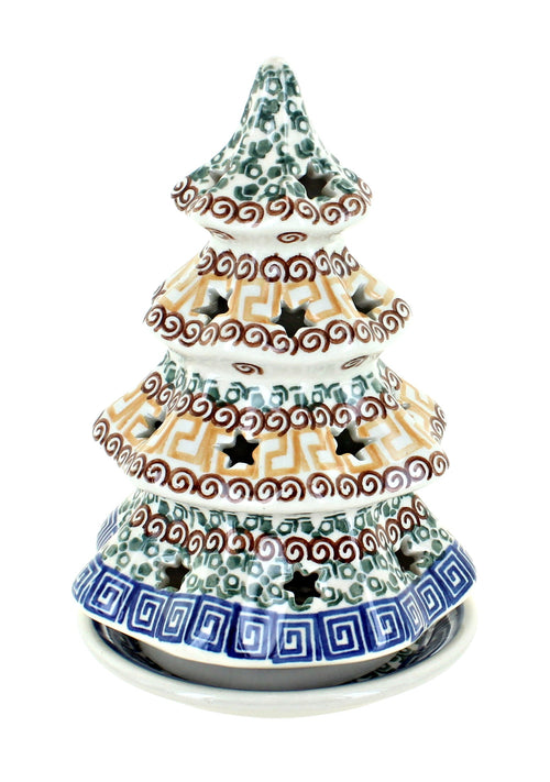 Polish Pottery Athena Medium Christmas Tree Luminary