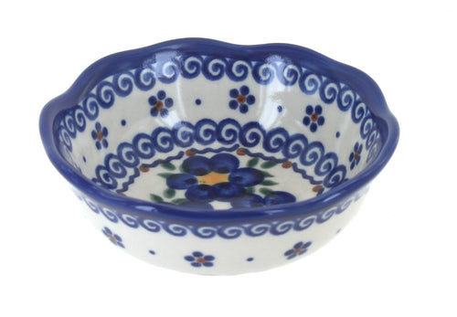 Polish Pottery Spring Blossom Small Scallop Bowl