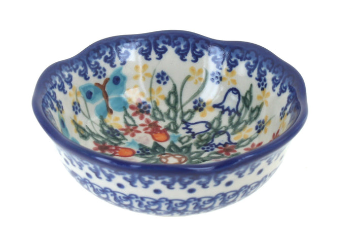 Polish Pottery Garden of Eden Small Scallop Bowl