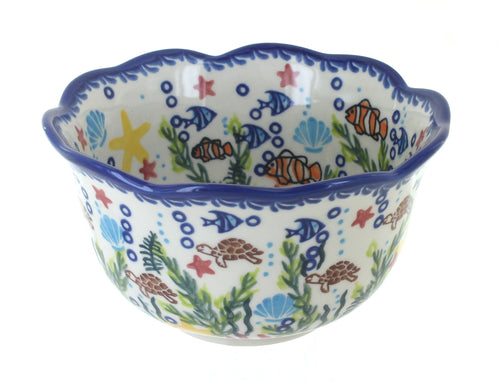 Polish Pottery Atlantis Small Deep Scallop Bowl